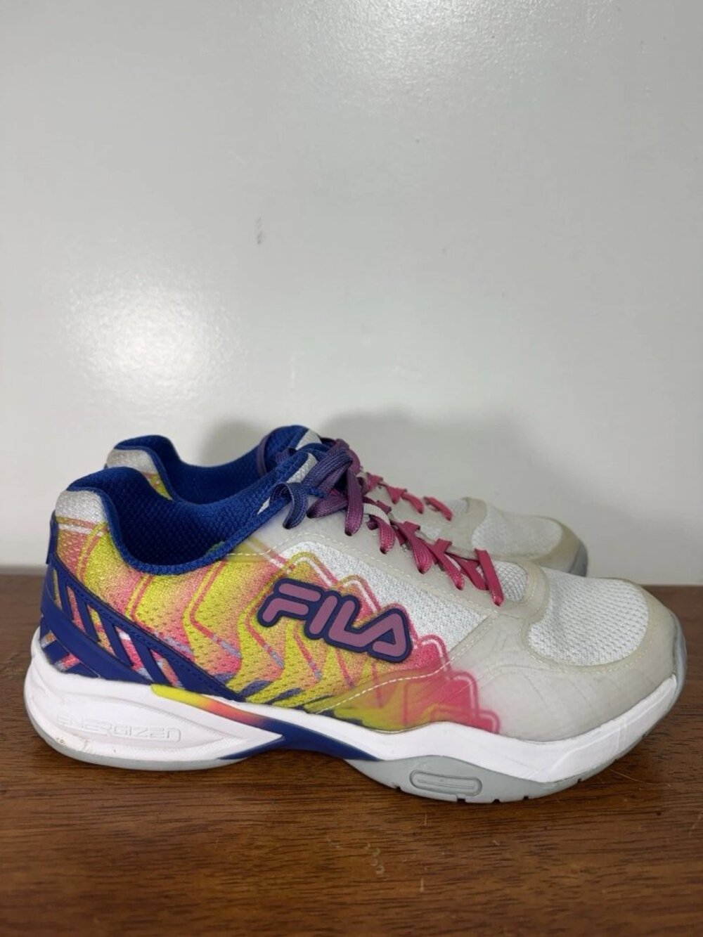 FILA Women’s US 10 EU 41.5 Multicolor Athletic Running Sneakers Pink Blue Yellow